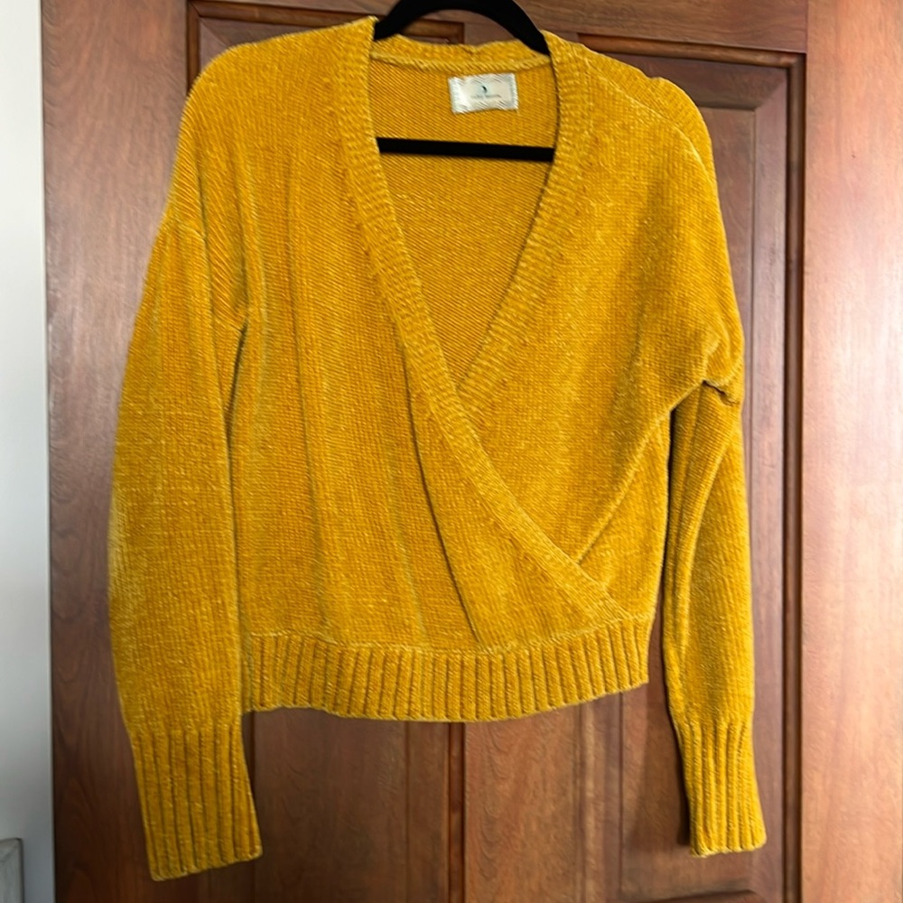 Ruby Moon yellow crossover sweater